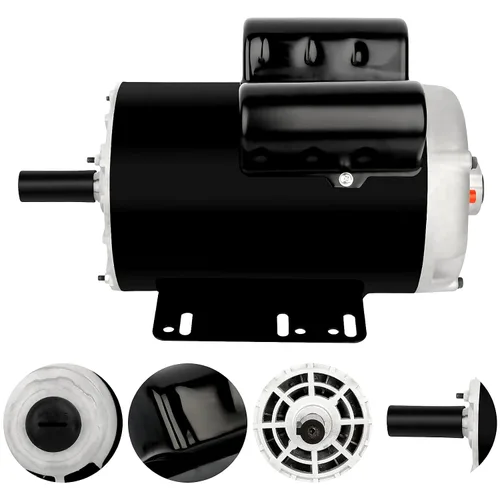 Vista 4 de Motor eléctrico monofásico del compresor de aire 5HP 3450RPM 208V-230V 7/8 "diámetro del eje, marco CCW 56HZ, 2 polos