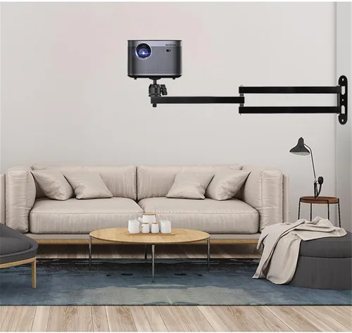 Vista 7 de SUNESA Soporte de proyector universal para montaje en pared, soporte de movimiento completo, rotación de 360 con placa, brazo flexible, soporte