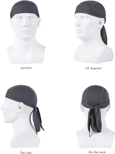 Vista 4 de DANLCUPL DOO Rags Dew Rag Skull Cap Pirate Hat Cooling Head Wrap Bandana Casco Liner para Hombres Ciclismo Motocicleta