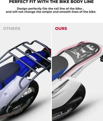 Vista 5 de KEMIMOTO Compatible con DRZ400S/SM y KLX400S - Estante trasero para almacenamiento de equipaje, portaequipajes trasero para enduro, portaequipajes