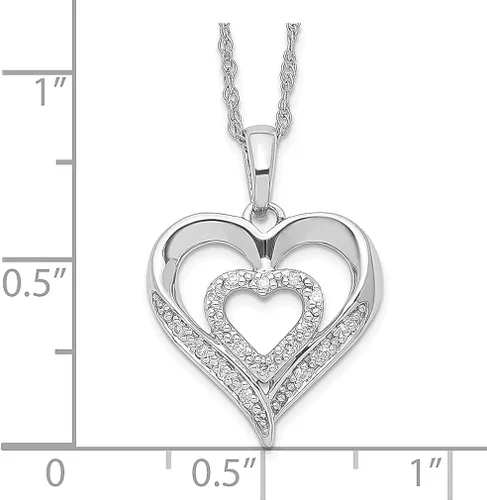 Vista 3 de Collar de plata de ley 925 con dije de corazón de diamantes Samor múltiples joyas finas para mujer regalos para ella diamante