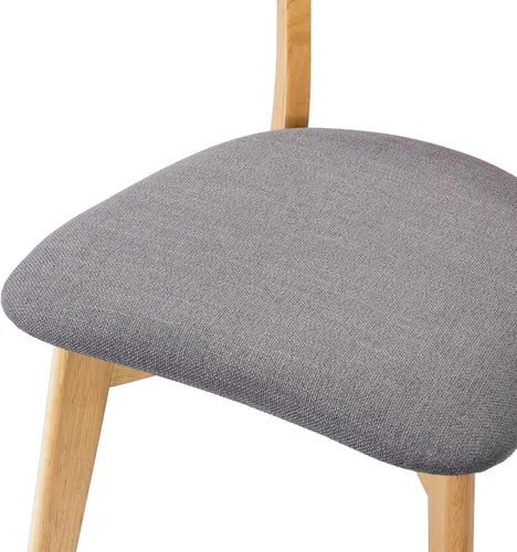 Vista 5 de Juego de 2 sillas de comedor, sillas de comedor modernas de mediados de siglo con respaldo curvo y patas de madera, marco tapizado en acabado nogal