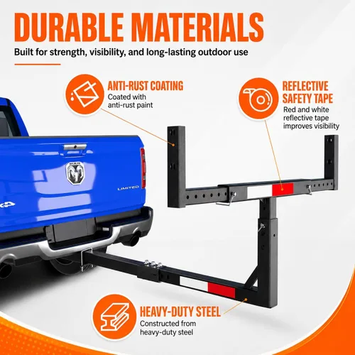 Vista 8 de Soporte de enganche extensor de caja de camión, ajustable 2 en 1