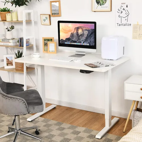 Vista 2 de Tangkula Universal Relevance - Mantel sólido de una pieza para marco de escritorio estándar y de pie, 48 x 24 pulgadas, mesa rectangular de oficina