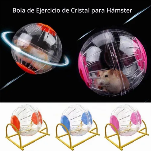 Vista 6 de Bola de ejercicio para hámster, rueda silenciosa para hámster, bola transparente para animales pequeños, para rata Dwar, alivia el aburrimiento
