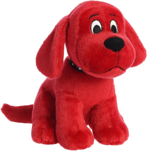 Vista 3 de Aurora® Juguetón Clifford® Sentado Clifford - Animal de peluche - Nostalgia de la infancia - Compañerismo duradero - Rojo 8 pulgadas