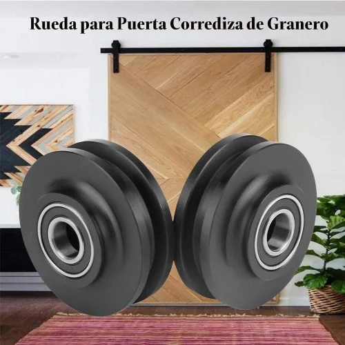 Vista 2 de 2 piezas de polea de ventana de gabinete resistente, riel de puerta corrediza suave y silencioso, perfecto para puerta de granero de bricolaje