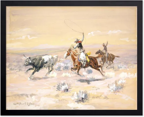 Vista 88 de Poster Master Póster vintage de The Lookout, estampado retro de vaquero, arte occidental, arte del salvaje oeste, arte de equitación, regalo