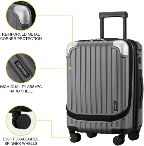 Vista 6 de LEVEL8 Grace Luggage, Gris, Casual y de negocios