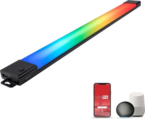 Vista 7 de UltraPro Luces inteligentes Wi-Fi de 18 pulgadas para debajo del gabinete, cambio de color, compatible con Alexa, funciona con Google Assistant