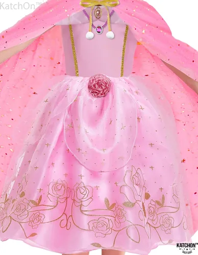 Vista 5 de KatchOn, Princess Costume for Girls with Cape - Girls Princess Dress up Costume with Accessories Crown, Necklace and Bracelet