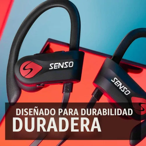 Vista 6 de Senso Auriculares Bluetooth, los mejores auriculares deportivos inalámbricos con micrófono IPX7, impermeables, HD, estéreo, a prueba de sudor