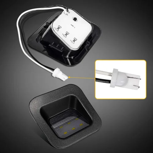 Vista 5 de Ensemble de luces LED Partsam para matrícula con carcasa negra ahumada Compatible con Dodge Ram 1500 2500 3500 2003-2018 para camioneta Pickup