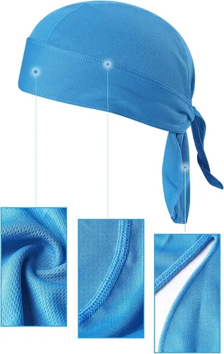 Vista 2 de Doo Rags - Gorro con diseño de calavera que absorbe la humedad, protección contra los rayos UV, para casco de motocicleta