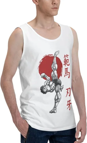 Vista 2 de Camiseta sin mangas de anime Baki The Grappler Hombre Verano Camisetas sin mangas Chaleco de moda
