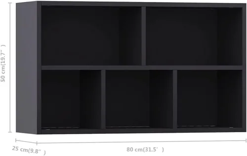 Vista 9 de Gabinete organizador de almacenamiento de 5 cubos, estantería abierta gris, gabinete de almacenamiento moderno, organizador de almacenamiento