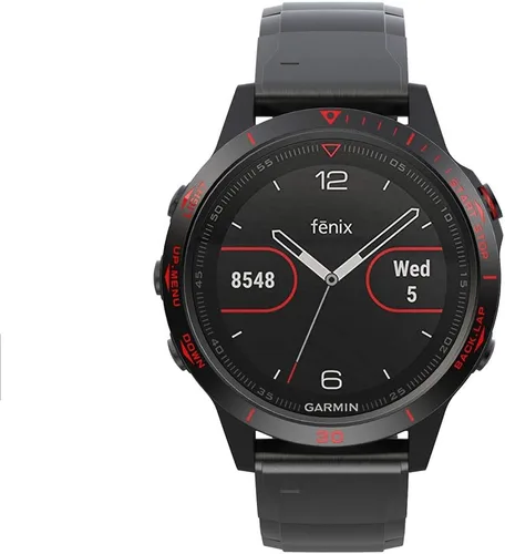 Vista 4 de REYDA Bisel de reloj compatible con Garmin Fenix 5/5 Plus, anillo de bisel de acero inoxidable, cubierta adhesiva de bisel de acero inoxidable