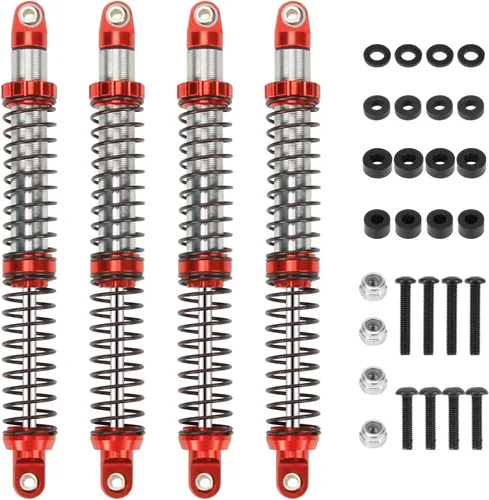 Vista 20 de RCAWD 7075 Amortiguadores de 80mm Universales para 1/10 RC Crawler, Mejoras para SCX10 I II III Pro 90046 AXI231017 TRX4 TRX6 Redcat D90 MST RC Negro