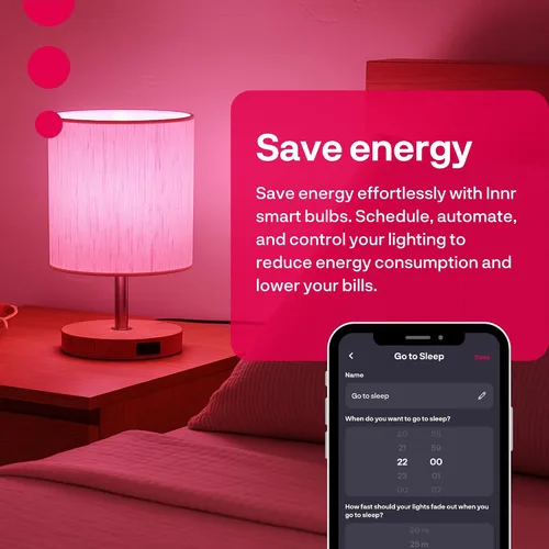 Vista 6 de innr - Bombilla inteligente Zigbee A19, funciona con Hue*, Alexa, SmartThings (se requiere hub), luz blanca y de color, bombilla LED E26, bombilla