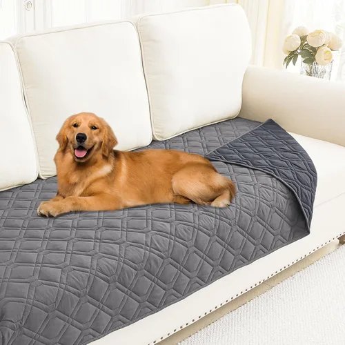 Vista 49 de Smiry Funda Impermeable para Cama de Perro Manta para Mascotas, Manta Suave y Lavable para Perros para Muebles Cama Sofá Sofá Reversible, a Cuadros