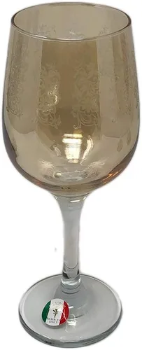 Vista 4 de Copas italianas para bebidas de agua/vino – Set multicolor: rojo, oro, azul, verde hecho a mano en Italia "Cristalleria Fratteli Fumo", juego de 4