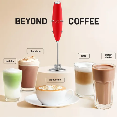 Vista 470 de Zulay Milk Boss Espumador de leche potente manual, hace espuma para latte, batidor para mezclar bebidas, café, miniespumador para capuchino, frappé