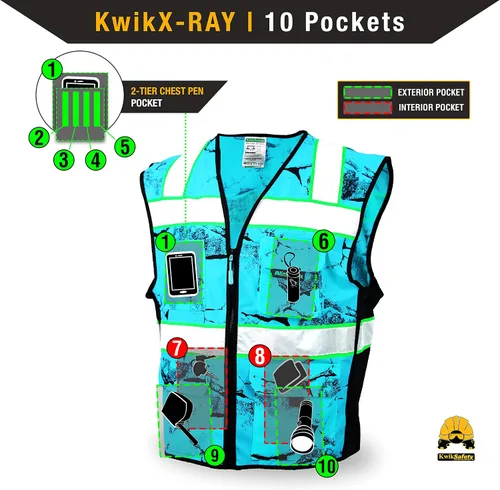 Vista 6 de KwikSafety UNCLE WILLY'S WALL Safety Vest Class 2 ANSI OSHA Hi Vis Vest