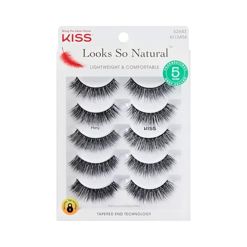Vista 17 de KISS Looks So Natural - Pestañas postizas, ligeras y cómodas, tecnología de extremo ahusado, reutilizables, libres de crueldad, compatibles
