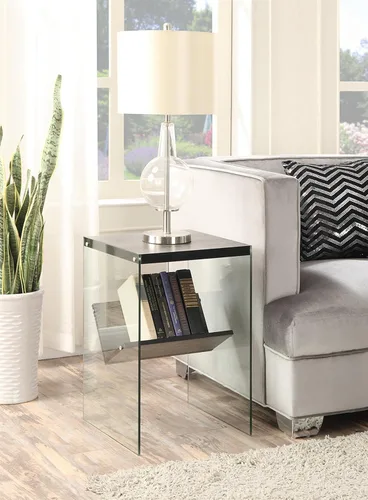 Vista 2 de Mesa auxiliar Soho, de Convenience Concepts, Madera, Gris(Weathered Gray)