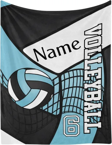 Vista 8 de Manta de bebé personalizada de voleibol deportivo con nombre, manta de forro polar suave para niñas y niños, recién nacidos, regalo de cumpleaños