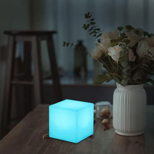 Vista 5 de Mr.Go Lámpara de ambiente de luz nocturna LED regulable de 4 pulgadas para niños y adultos, 16 colores RGB, 8 niveles de atenuación, 4 efectos