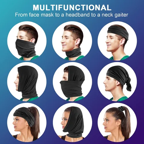 Vista 4 de Dapaser Paquete de 6 polaina de cuello refrescante para hombres y mujeres transpirable protección UV multifuncional reutilizable