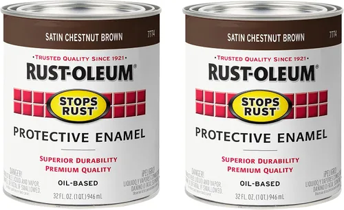 Vista 10 de Rust-Oleum 7777730 Stops Rust Pintura con Brocha, Media Pinta, Negro Satinado