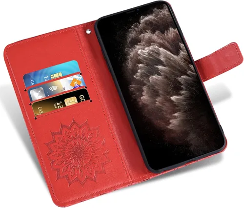 Vista 3 de Funda de teléfono para iPhone 11 Pro Max 6.5 con protector de pantalla de vidrio templado y funda de cuero con tapa para tarjetero, accesorios