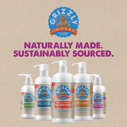 Vista 8 de Grizzly Wild - Suplemento antioxidante natural de aceite de krill antártico para perros, 8 onzas