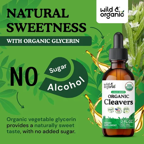 Vista 6 de USDA Organic Cleavers Gotas de drenaje linfático - Extracto de cuchillas - 2 oz