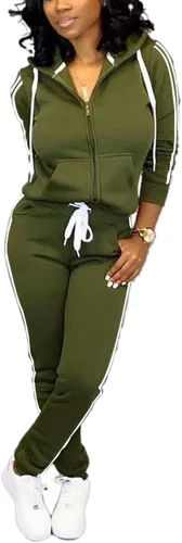 Vista 10 de TOPSRANI - Trajes deportivos de dos piezas para mujer, sudaderas casuales, traje deportivo liso, conjunto de pantalones de sudadera para trotar