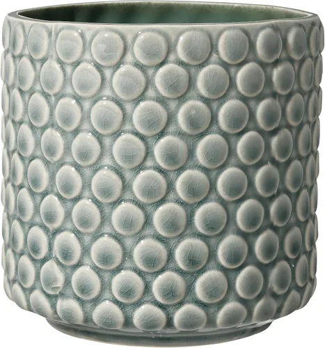 Vista 7 de Bloomingville Maceta de cerámica – Maceta negra de 5 pulgadas con lunares – Maceta moderna de cerámica con esmalte agrietado – Sin agujeros de Negro
