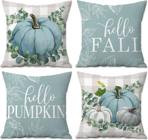 Vista 41 de pinata Juego de 4 fundas de almohada de otoño de 18 x 18 pulgadas