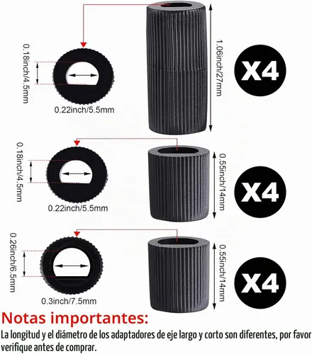 Vista 2 de Jetec Paquete de 4 perillas de control de repuesto con 12 adaptadores para horno/estufa/cocina, por favor verifique cuidadosamente si las Negro