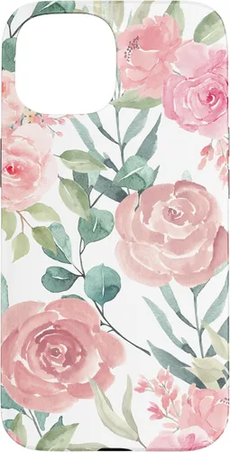 Vista 6 de iPhone 16 Pastel Pink Flower Print - Watercolor Floral Petals Blossom Case