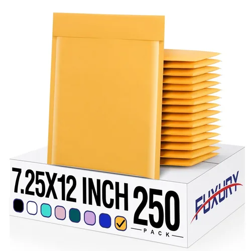 Vista 20 de Fuxury Paquete de 25 sobres de burbujas de papel kraft de 8.5 x 12 pulgadas, sobres acolchados de fuerte adherencia autosellados, sobres acolchados