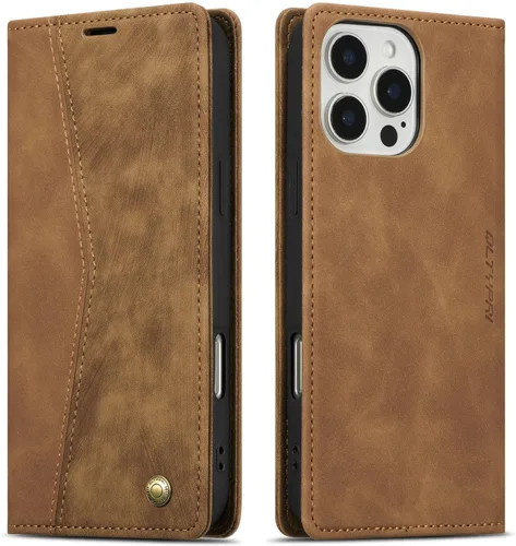 Vista 93 de QLTYPRI Para iPhone Air Case Wallet Con Tarjetero, Vintage PU Cuero Kickstand Cierre Magnético A Prueba De Golpes Folio Libro Funda Para IPhone 17