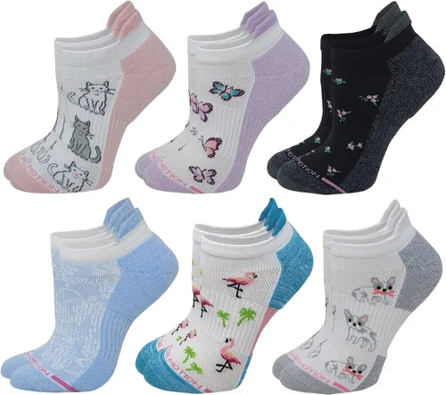 Vista 2 de Dr. Motion 6 pares de calcetines de compresión transpirables acolchados de corte bajo para mujer