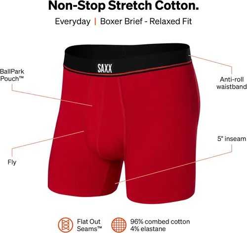 Vista 5 de SAXX - Ropa interior para hombre, algodón elástico sin parar con soporte de bolsa integrado, ropa interior para hombre