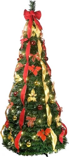 Vista 13 de Árbol de Halloween negro de 2 pies con luces, 50 LED multicolor preiluminado, mini árbol de Navidad artificial morado, árbol de Halloween