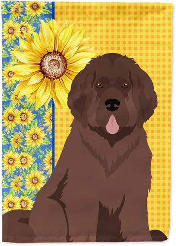 Vista 304 de Caroline's Treasures WDK5313GF Bandera de jardín con diseño de girasoles de verano, color negro y tostado, Airedale Terrier para buzón, bandera