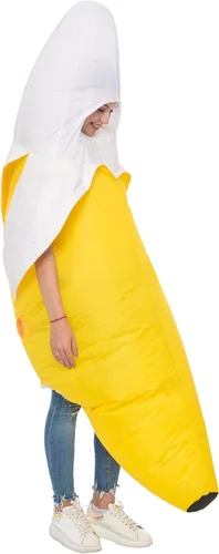 Vista 8 de Spooktacular Creations Disfraz inflable de plátano para adulto disfraz de cuerpo completo divertido disfraz de plátano para fiestas de disfraces