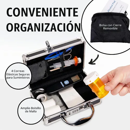 Vista 7 de Vaultz Estuche de medicina con bloqueo, maletín de almacenamiento portátil