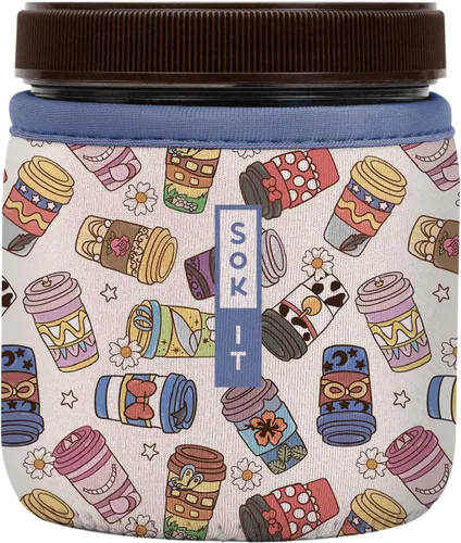 Vista 13 de Sok It IceCreamSok Cubierta de Neopreno Aislante (Floral Abstracto, Pintas de Helado Rectas)